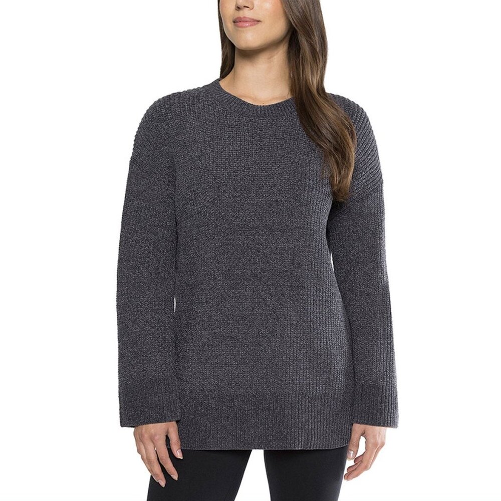 Matty M Women's Chenille Crewneck Sweater Size M Gray Soft Feel Relaxed Fit NEW